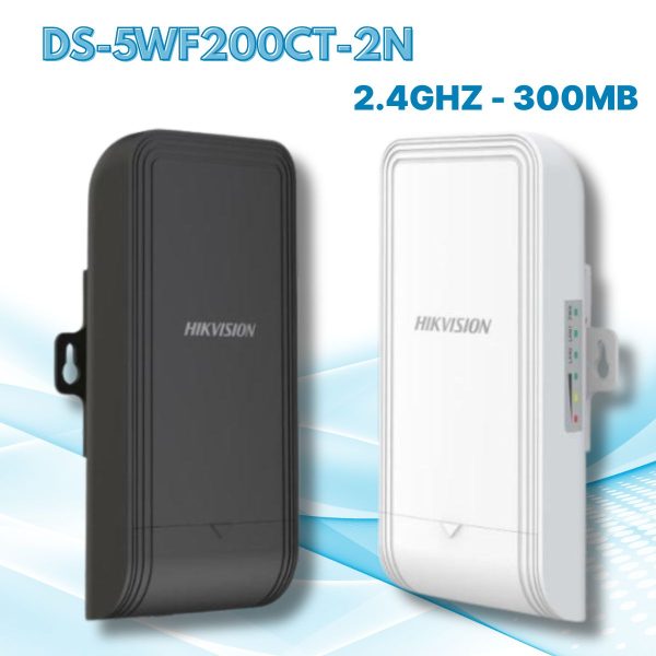 Bộ thu phát sóng không dây cho thang máy Hikvision DS-5WF200CT-2N 2.4Ghz, Băng thông 300Mb, Khoảng cách đến 500m, PoE, IP55