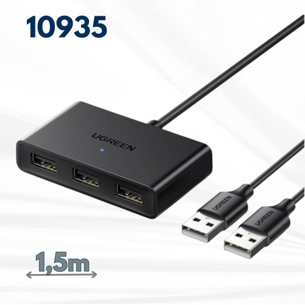 Bộ chuyển mạch và chia cổng usb 2 vào 3 ra chuẩn 2.0 Ugreen 10935 dài 1,5m, Có thêm chức năng copy file CM409