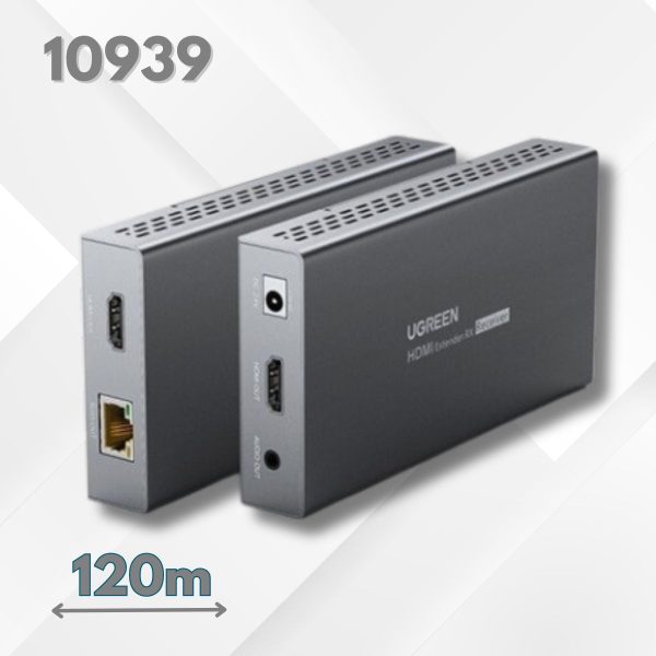 Bộ Chuyển HDMI 2.0 Qua Cáp Mạng 120M Ugreen 10939 Hỗ Trợ 4K@60Hz, Nguồn DC 24V