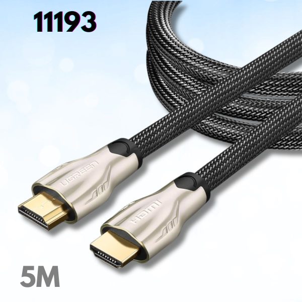 Cáp tín hiệu HDMI Ugreen 11193 5M bọc lưới chống nhiễu, Hỗ trợ 3D Full HD 4Kx2K chính hãng