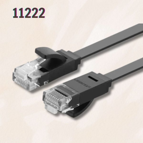 Cáp mạng LAN CAT6 UPT Ugreen 11222 25M màu đen, Cáp dẹp chống rối NW104