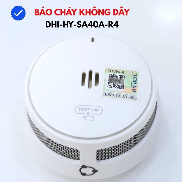 Đầu báo khói liên kết không dây Dahua Wisualarm DHI-HY-SA40A-R4 Cảm biến quang phổ kép, Kết nối 24 thiết bị, Điều khiển từ xa