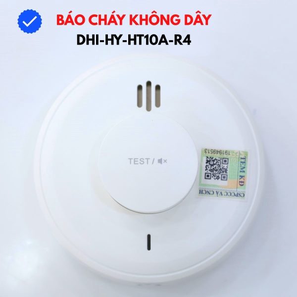 Đầu báo nhiệt liên kết không dây Dahua Wisualarm DHI-HY-HT10A-R4 chuẩn A1 và cố định ( 54°C - 65°C ), Kết nối 24 thiết bị, Cảnh báo pin yếu