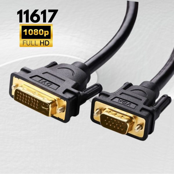 Cáp chuyển đổi DVI 24+5 sang VGA DV102 Ugreen 11617 1.5M màu đen, Tốc độ truyền tải lên tới 5,1 Gb/s, Full HD