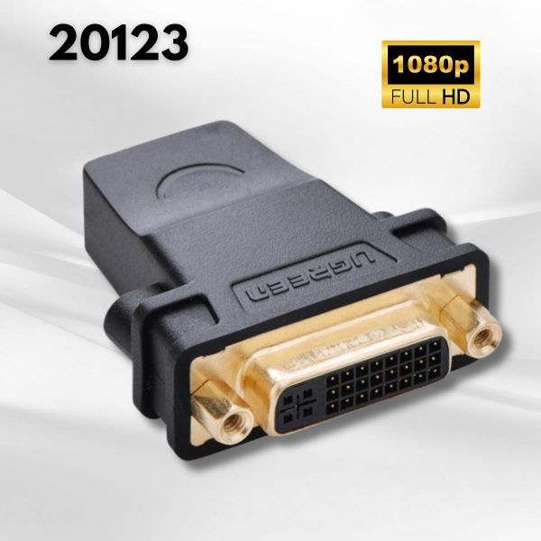 Đầu chuyển đổi HDMI sang DVI 24+5 âm Ugreen 20123 Màu đen, Đồng nguyên chất, Đầu kim mạ vàng 24K