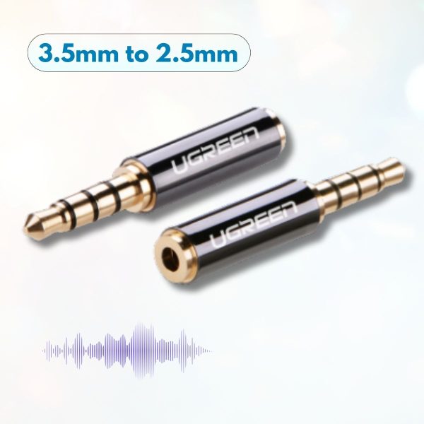 Đầu chuyển Audio 3.5mm to 2.5mm Ugreen 20502 Đầu nối mạ vàng truyền tín hiệu tốt, Tương thích cao
