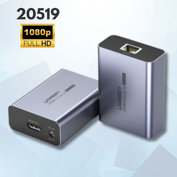 Bộ chuyển HDMI qua cáp mạng 70m Ugreen 20519 CM445 Hỗ trợ 4K30Hz, FullHD 1080P@60Hz