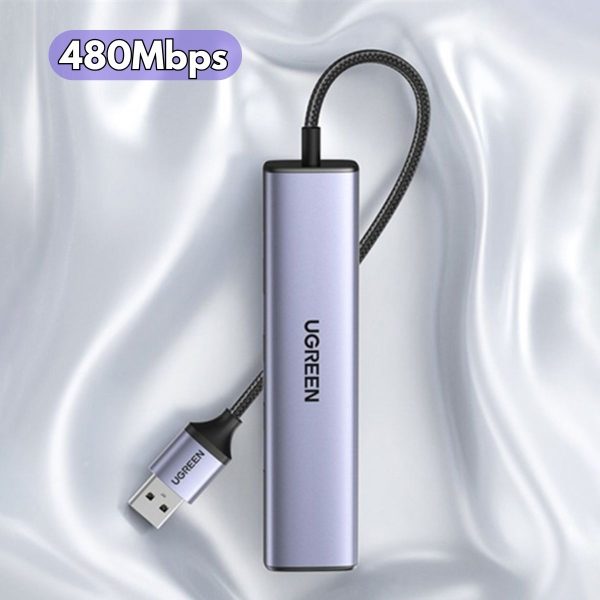 Bộ chia USB 2.0 ra 3 cổng USB 2.0 + Lan 10/100 Mbps Ugreen 20900 CM475, Tốc độ truyền 480Mbps