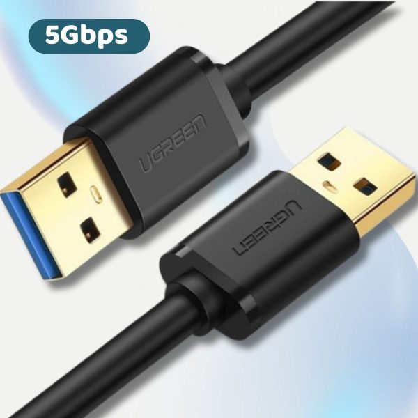 Cáp 2 đầu USB 3.0 dương Ugreen 30149 dài 1,5m, Hỗ trợ tốc độ 5Gbps, Đầu nối mạ vàng 24K