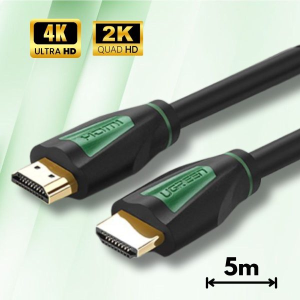 Cáp tín hiệu HDMI chuẩn 1.4 Ugreen 30193 5m màu đen, Hỗ trợ phân giải 4K*2K, Tương thích rộng rãi, Chất liệu cao cấp