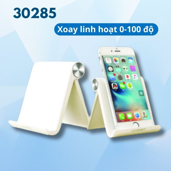 Giá đỡ Điện thoại + Máy tính bảng để bàn Ugreen 30285  LP106 màu trắng,  Nhựa ABS cao cấp