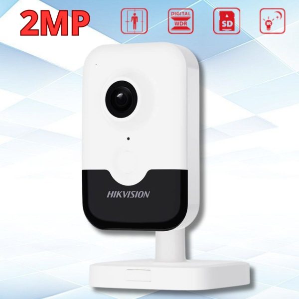 Camera WiFi không dây Hikvision DS-2CD2423G2-IW Cube 2MP Đàm thoại 2 chiều, Phát hiện người & xe, hồng ngoại 10m