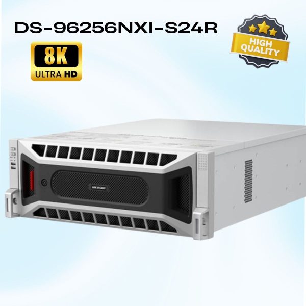 Đầu ghi hình camera IP 256 kênh Hikvision DS-96256NXI-S24R 8K, 24 giao diện SATA, ổ cứng 3,5 inch, Điện dự phòng 100 - 240 VAC, 50 - 60 Hz