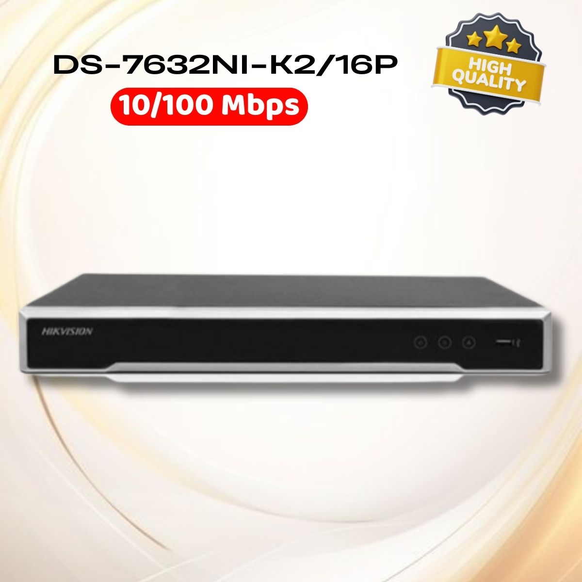 Đầu ghi 32 kênh Hikvision DS-7632NI-K2/16P Hỗ trợ 16 cổng PoE RJ-45 10/100 Mbps, 2 ổ cứng SATA x 6TB, Độ phân giải 4K 8MP