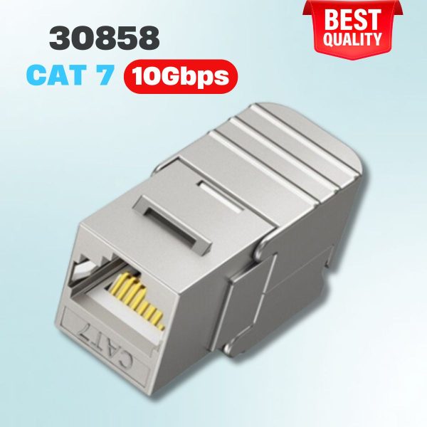 Nhân mạng RJ45 âm tường không cần tool Cat7 Ugreen 30858 Tốc độ 10Gbps, Vỏ hợp kim kẽm