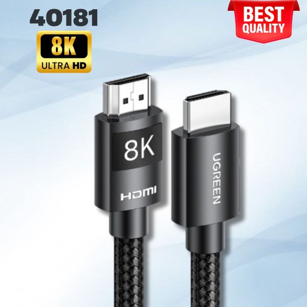 Cáp HDMI 2.1 8K60Hz Dài 3M Ugreen 40181 HD150, Hỗ trợ eARC HDR 48Gbps, Khả năng tương thích rộng