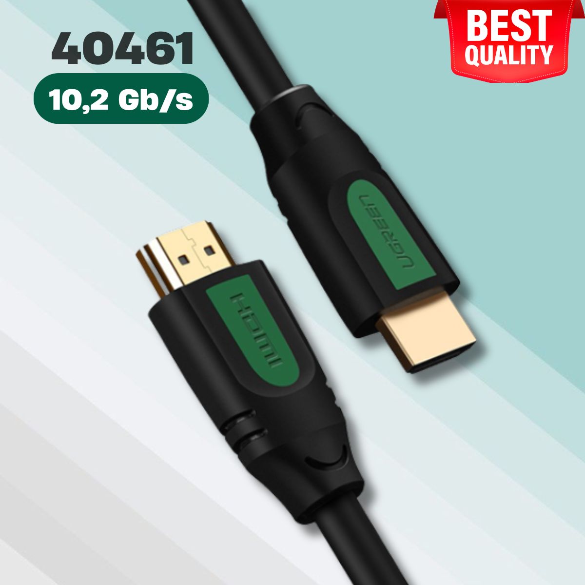 Cáp tín hiệu HDMI chuẩn 1.4 Ugreen 40461 HD101 dài 1,5m,  Hỗ trợ phân giải 4K*2K, Tốc độ 10,2 Gb/s