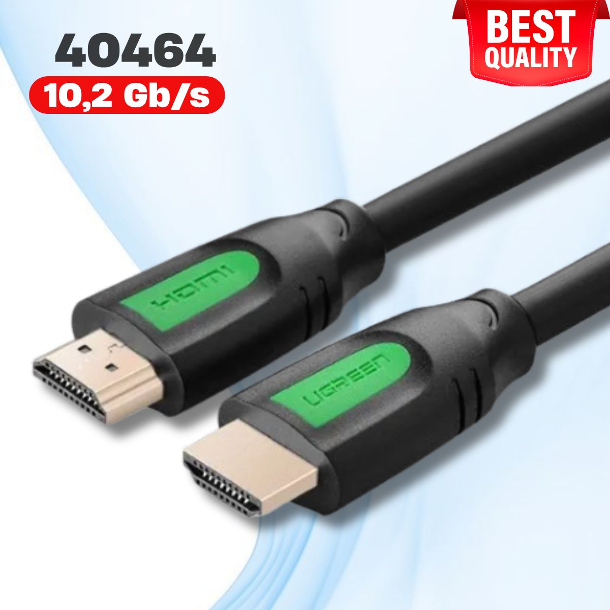 Cáp hdmi 2.0 dài 5m Ugreen 40464 Hỗ trợ 3D,4K, Tốc độ 10,2 Gb/s, Tương thích với nhiều thiết bị