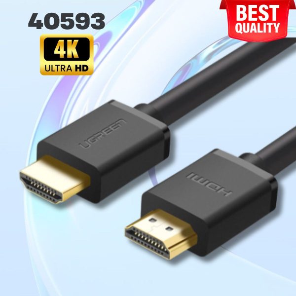 Cáp tín hiệu HDMI chuẩn 1.4 Ugreen 40593 HD104 dài 60m, Hỗ trợ phân giải 4K*2K, Có Chip khuếch đại, Tích hợp Audio Return Channel