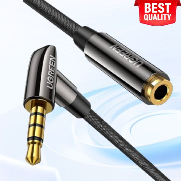 Cáp nối dài âm thanh AUX 3.5mm TRRS bẻ bóc 90 độ dài 2M Ugreen 20495 Hỗ trợ MIC