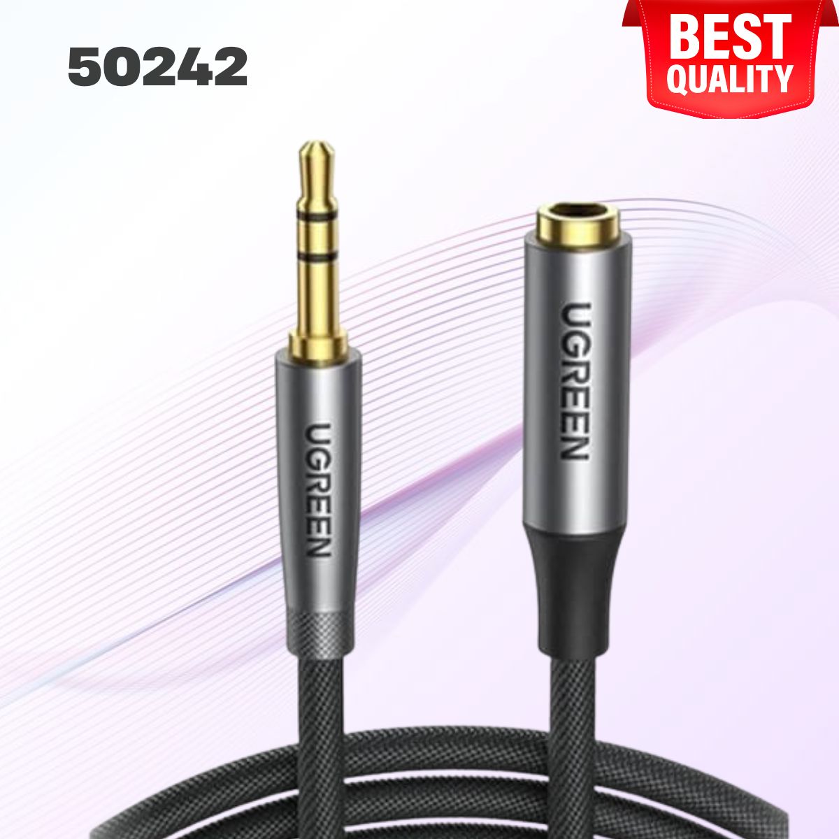 Cáp Audio 3.5mm nối dài 3m Ugreen 50242 Vỏ nhôm, Thân bọc dù