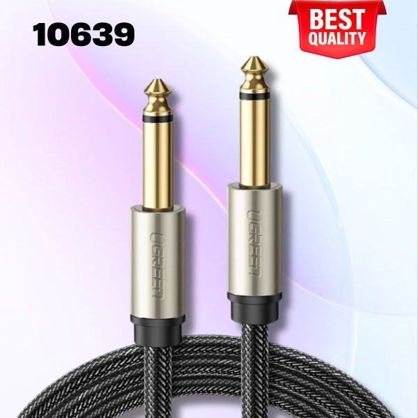 Cáp Audio 6,35mm dài 3m Ugreen 10639 Đầu nối mạ vàng 24K 15U chống ăn mòn