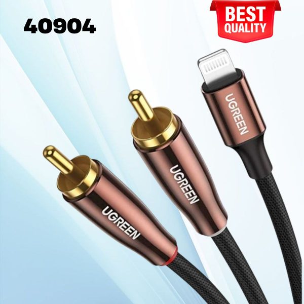 Cáp chuyển Lighting sang RCA Ugreen 40904 dài 2m Chứng nhận MFi Apple Certified