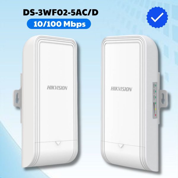 Bộ bắn sóng ngoài trời Hikvision DS-3WF02-5AC/D 2 cổng RJ45 10/100 Mbps, Băng thông 867Mb, Khoảng cách 5km