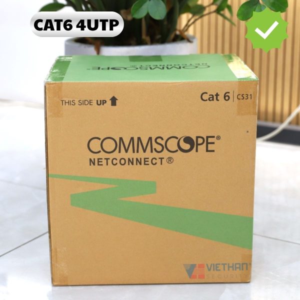 Dây cáp mạng CommScope CAT6 4UTP, 23AWG, CM, 305m/thùng, Màu xanh, Tốc độ cao