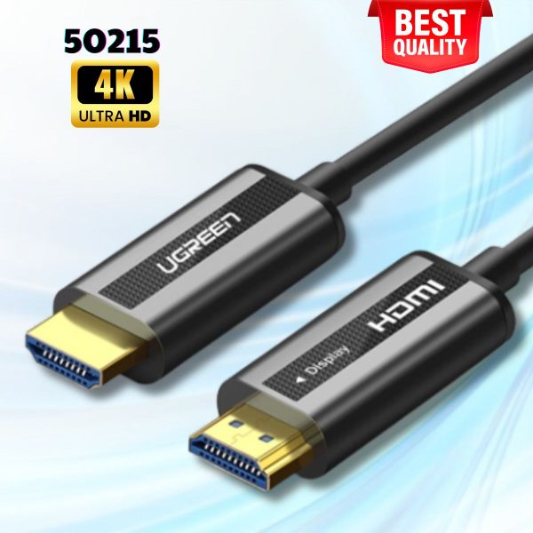 Cáp HDMI 2.0 sợi quang Ugreen 50215 Dài 15m, Độ phân giải 4K/60Hz, Hỗ trợ Chipset