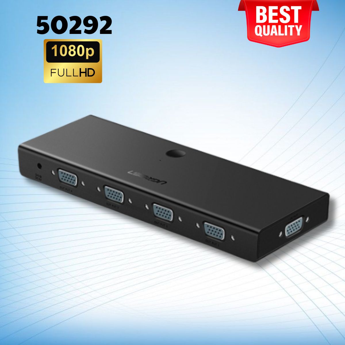 Bộ chia VGA 1 vào 4 ra Ugreen 50292 Màu đen, Hỗ trợ Full HD 500Ghz CM152