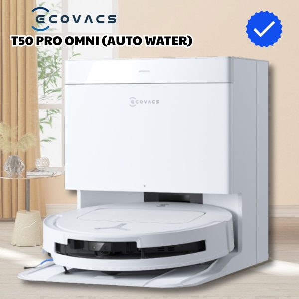 Robot dọn dẹp tự động Ecovacs T50 PRO OMNI (Auto Water) tự động cấp xả nước, lực hút 15.000pa