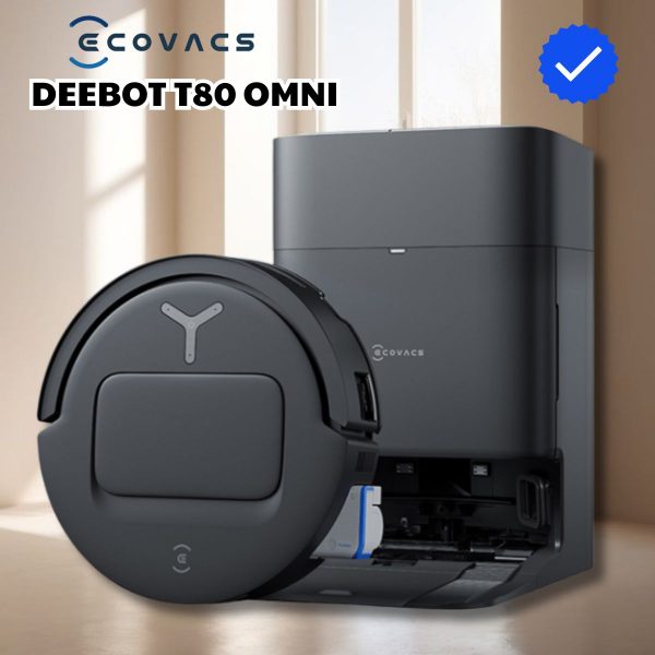 Robot lau nhà tự động Ecovacs Deebot T80 Omni Lực hút 18.000Pa, Chống rối tóc