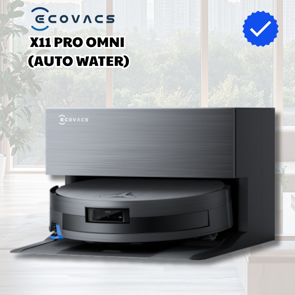 Robot tự động cấp xả nước hút bụi lau nhà Ecovacs X11 Pro Omni (Auto Water), Lực hút 19.500Pa