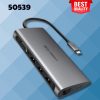 Ugreen 50539 Cáp đa năng USB C to VGA + USB 3.0 + LAN 1Gbps + Card Reader