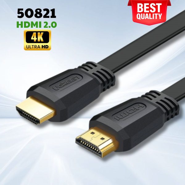 Cáp HDMI 2.0 dẹt Ugreen 50821 dài 5m hỗ trợ 4K@60Mhz