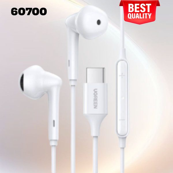 Tai nghe nhét tai cổng USB Type-C Ugreen 60700 Màu trắng, Có điều khiển âm lượng