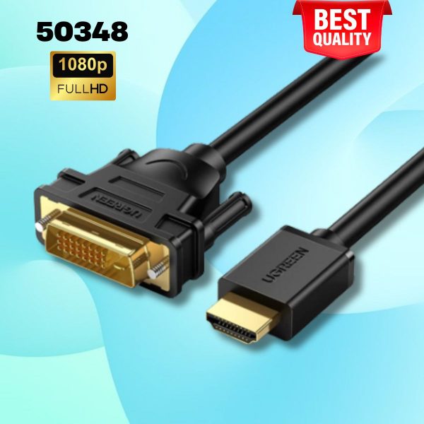 Cáp chuyển đổi HDMI to DVI 24+1 Ugreen 50348 dài 2m, Hỗ trợ Full HD 1080P