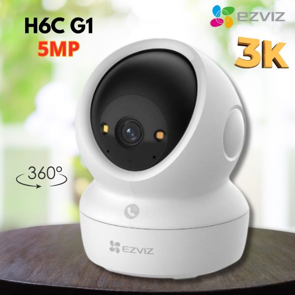 Ezviz H6C G1 3K 5MP camera ban đêm có màu thông minh, wifi 6, Đàm thoại 2 chiều