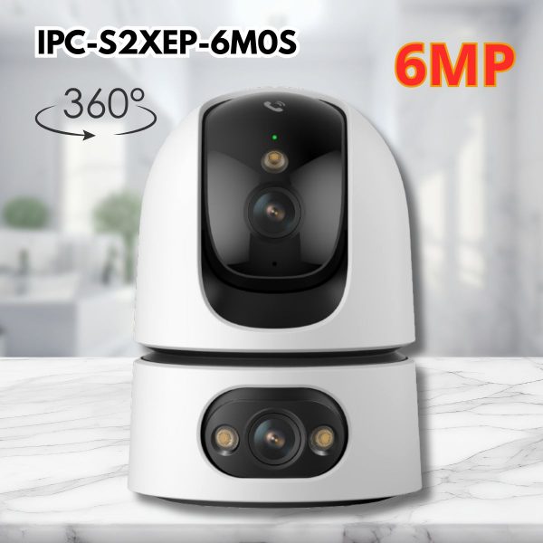 Imou S2XEP 6M0S Camera wifi 2 ống kính 6MP, Quay 360°, Đàm thoại 2 chiều, 1 chạm là gọi, Đèn & còi