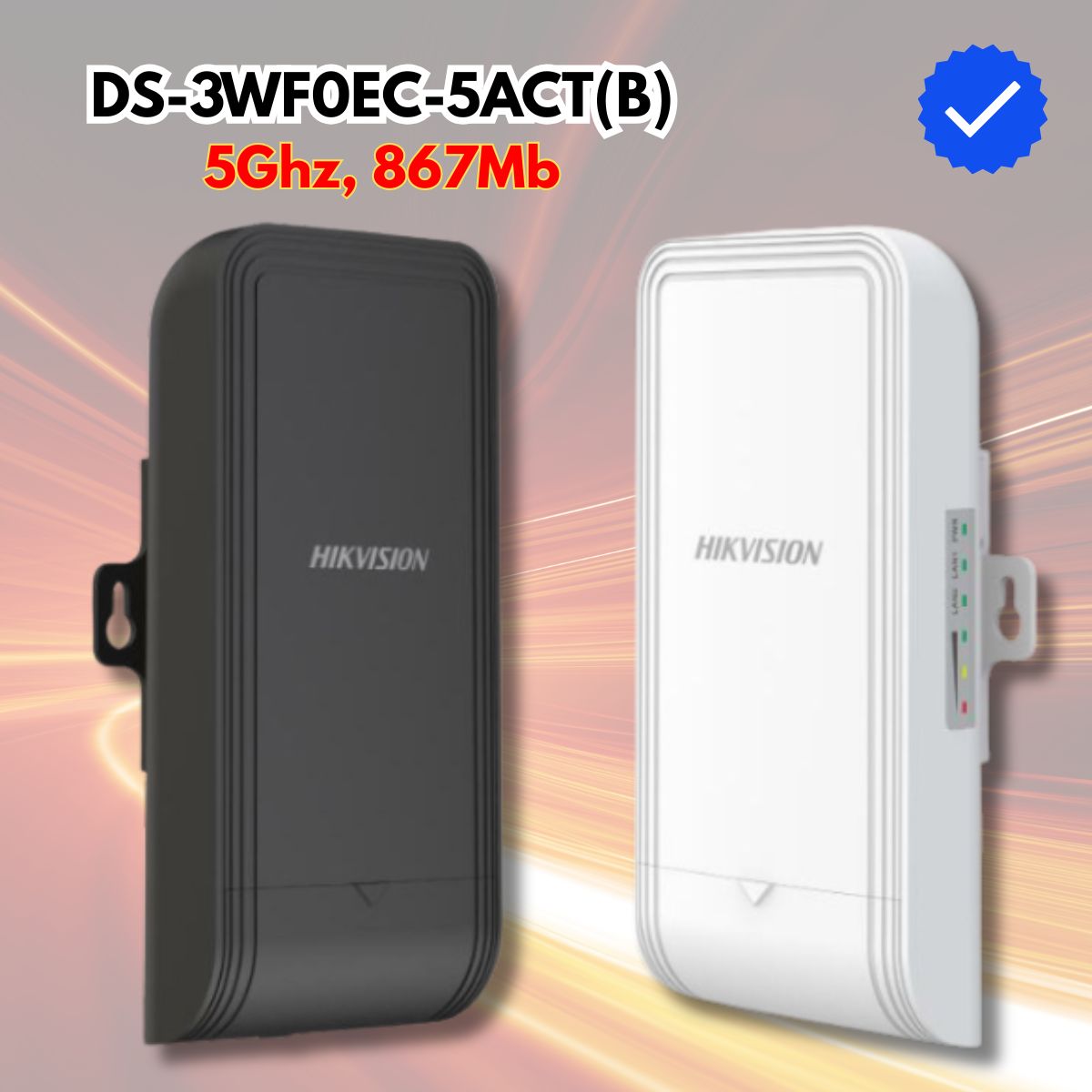 Bộ bắn điểm wifi ngoài trời 500m Hikvision DS-3WF0EC-5ACT(B) 5Ghz, 867Mb