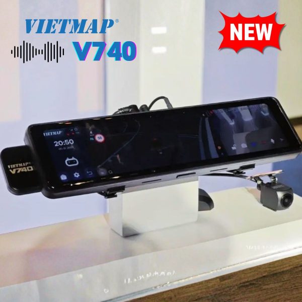 Camera gương VIETMAP V740 Ghi hình trước sau Full HD, Màn hình 11.26", Cảnh báo an toàn ADAS , Vietmap Live & MiMi