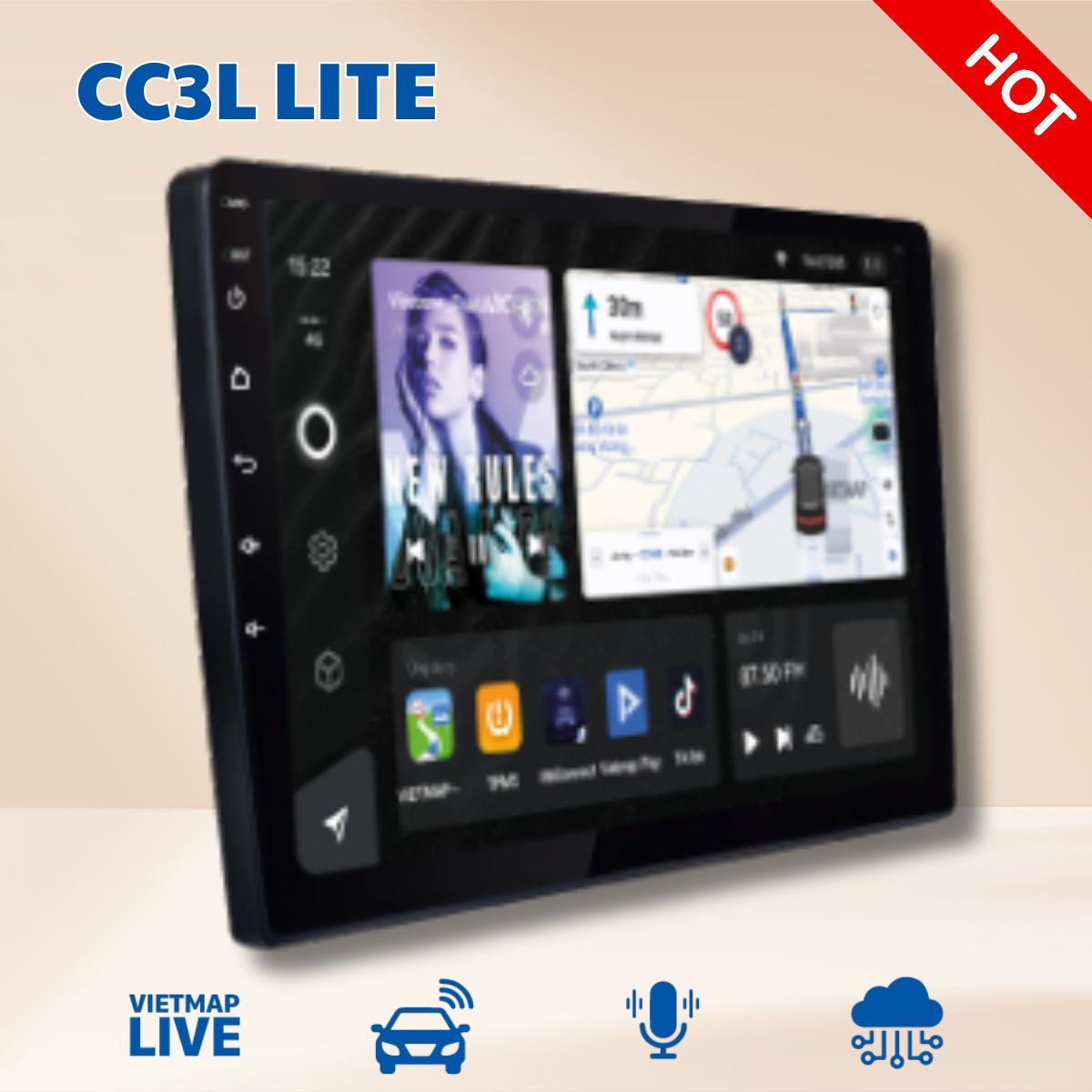 Màn hình Android TEYES CC3L Lite RAM 4GB / ROM 32GB, Chip 8 nhân, CarPlay không dây, Tích hợp KIKI & Vietmap Live