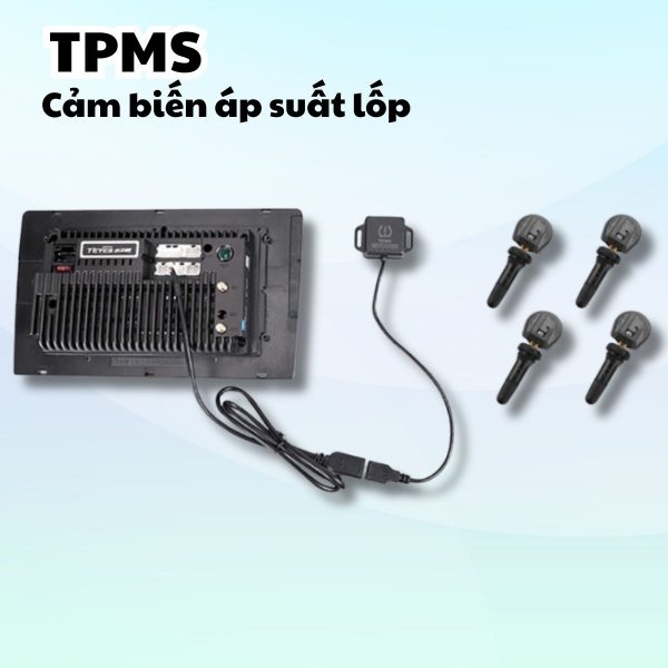Cảm biến áp suất lốp TEYES TPMS, Kết nối USB, Giám sát nhiệt độ & áp suất từng bánh xe