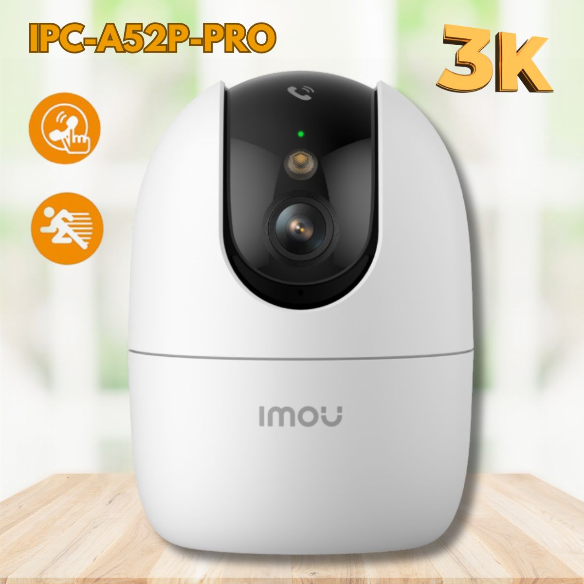 Camera Wifi quay quét Imou IPC-A52P-Pro 5MP, Đàm thoại 2 chiều, Wifi 6, Đèn & Còi