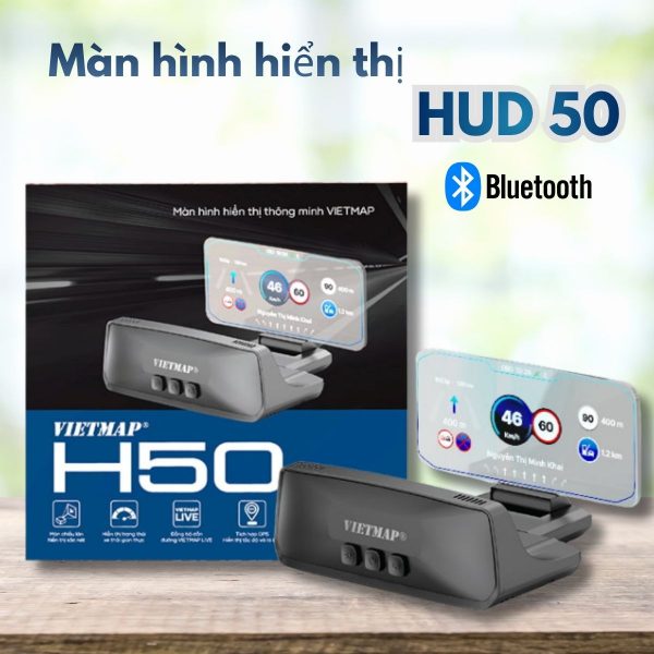 Màn hình hiển thị Hud 50 Vietmap Lcd TFT 4.58 Inch, GPS độc lập, Kết nối Bluetooth 5.0
