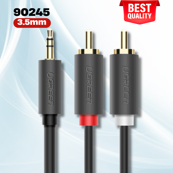 Cáp Ugreen 3.5mm mạ vàng 24k Male to 2RCA Male 1m 90245