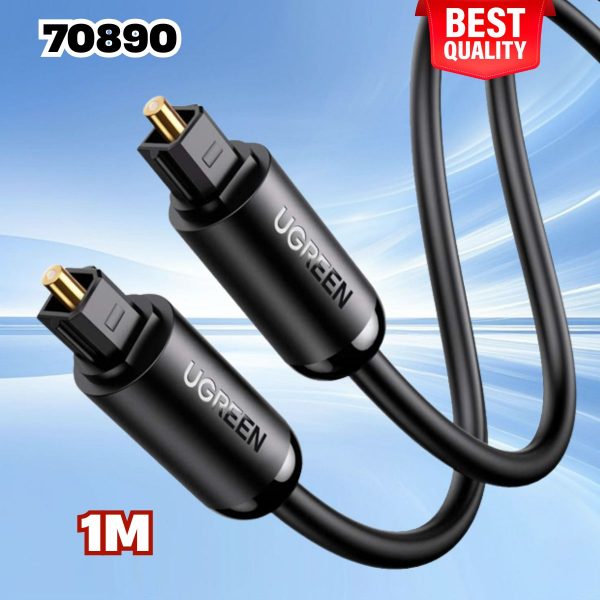 Cáp quang âm thanh Ugreen 70890 Digital Optical Audio Toslink Dài 1m, Mạ vàng 24K