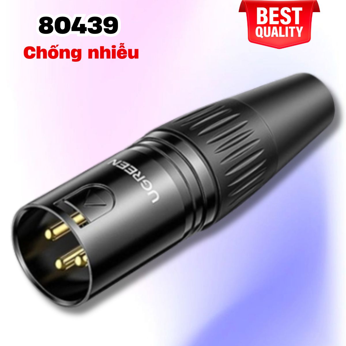 Đầu jack hàn canon dương XLR Ugreen 80439, Chống nhiễu, Độ bền cao