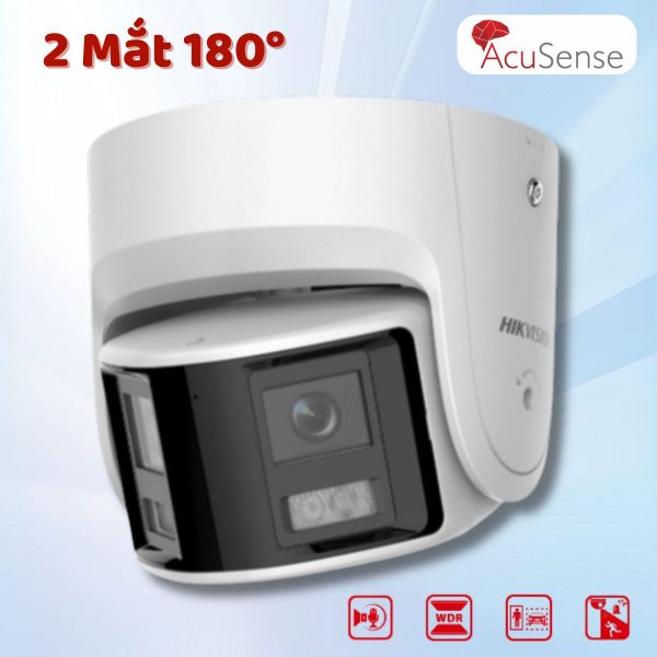 Camera 2 mắt 180 độ Hikvision DS-2CD2346G2P-ISU/SL 4MP AcuSense, Đàm thoại 2 chiều, Chống báo động giả